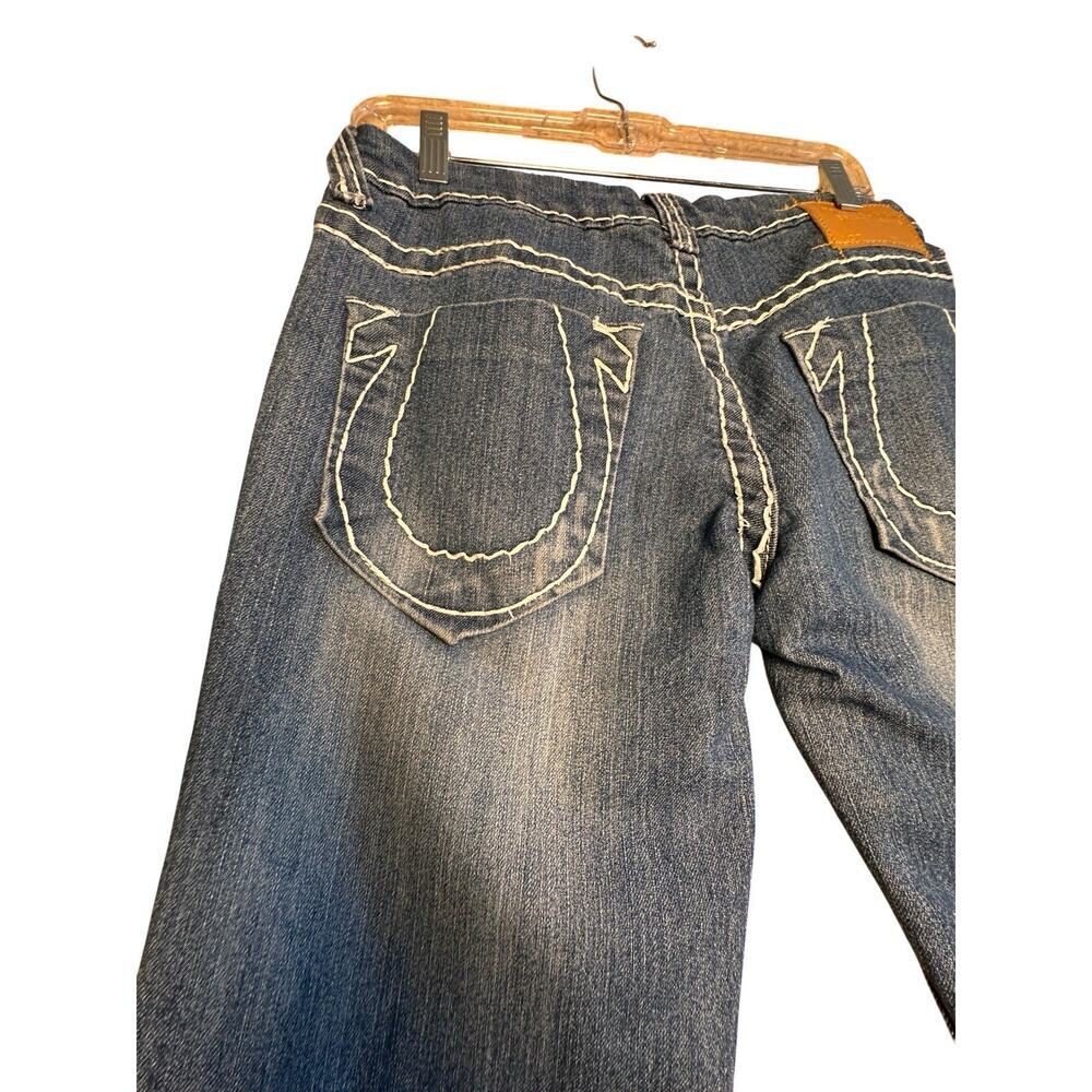 True Religion World Tour USA‎ Limited Edition Y2K Jeans Women Sz 28 Raw Cuff Hem